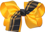 Large Yellow Gold Plaid Bow